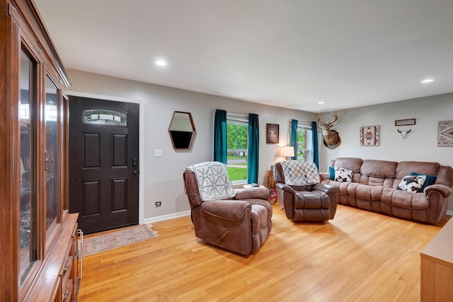 110 Marita Ave, Goodlettsville, TN 37072 - living area featuring light wood finished floors, recessed lighting, and baseboards