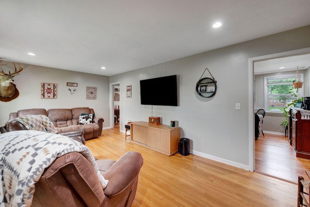 110 Marita Ave, Goodlettsville, TN 37072 - living area with light wood-style floors, recessed lighting, and baseboards