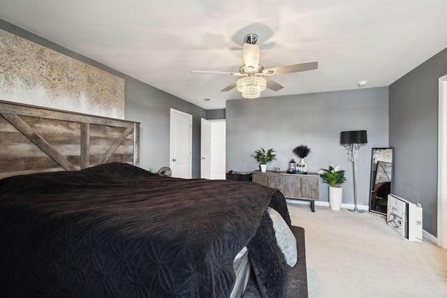 7401 Brady Ln, Antioch, TN 37013 - bedroom featuring light colored carpet, baseboards, and a ceiling fan