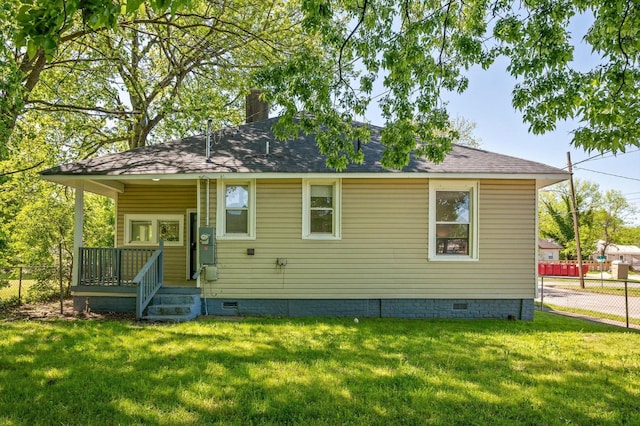 2001 E 16th St, Chattanooga, TN 37404 - view of front of property with crawl space, roof with shingles, and a chimney