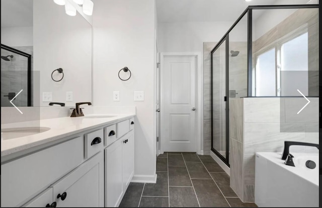 6152 Worthingtion, Columbia, TN 38401 - bathroom with a stall shower, double vanity, a tub to relax in, and tile patterned floors