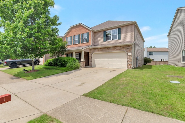 107 Owl Dr, Lebanon, TN 37087 - view of front facade with concrete driveway, a garage, and stone siding