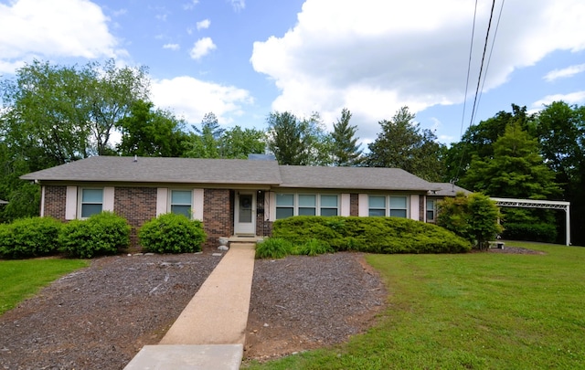 1210 Stewart Dr, Pulaski, TN 38478 - ranch-style house featuring brick siding and a front lawn