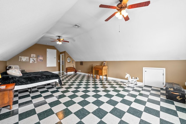 411 Lake Pointe Dr, Clarksville, TN 37043 - additional living space with a ceiling fan, baseboards, and vaulted ceiling