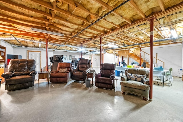 411 Lake Pointe Dr, Clarksville, TN 37043 - unfinished basement featuring stairs