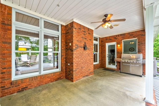 411 Lake Pointe Dr, Clarksville, TN 37043 - view of patio / terrace featuring grilling area and ceiling fan