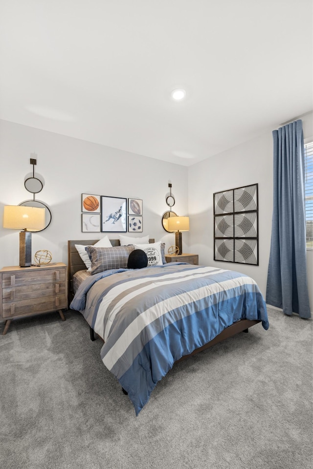 bedroom with carpet floors