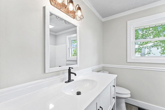 1950 Norton Rd, Lawrenceburg, TN 38464 - bathroom featuring ornamental molding, toilet, and vanity