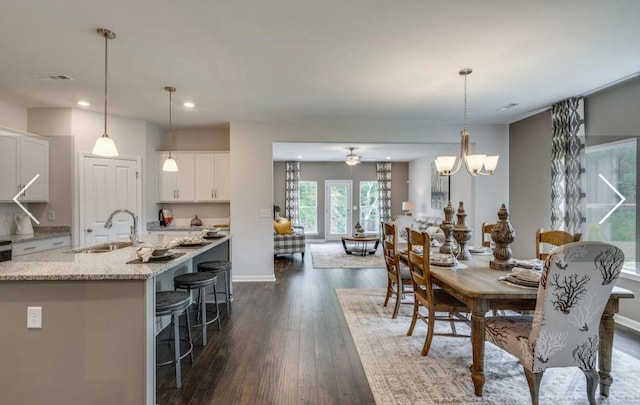 6161 Worthingtion Rd, Columbia, TN 38401 - dining space featuring recessed lighting and dark wood-type flooring