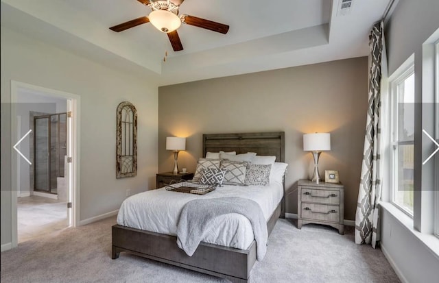 6161 Worthingtion Rd, Columbia, TN 38401 - bedroom featuring carpet, a ceiling fan, a raised ceiling, and ensuite bath