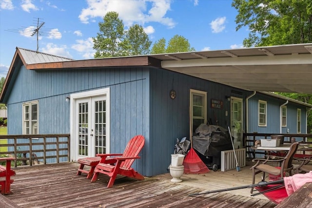 7158 Bahne Rd, Fairview, TN 37062 - wooden terrace with french doors