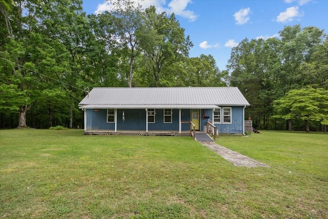 7158 Bahne Rd, Fairview, TN 37062 - single story home featuring a porch, a front yard, and metal roof
