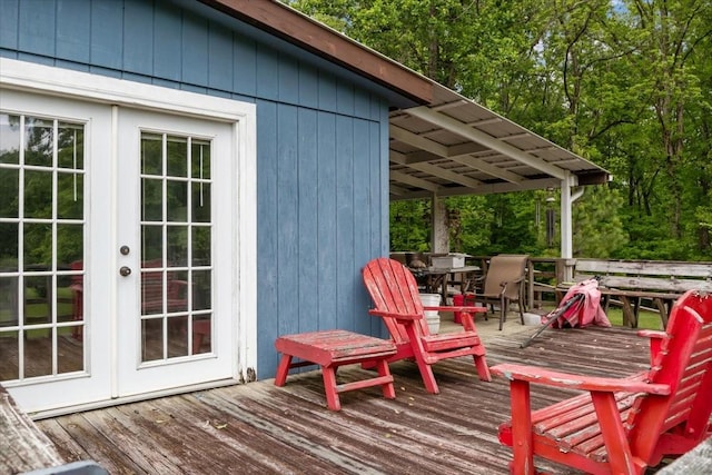 7158 Bahne Rd, Fairview, TN 37062 - deck featuring french doors and outdoor dining area