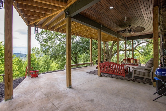 3910 Brick Church Pike, Nashville, TN 37207 - view of patio / terrace with a ceiling fan and a mountain view