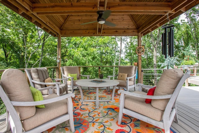 3910 Brick Church Pike, Nashville, TN 37207 - view of patio / terrace featuring an outdoor living space and a ceiling fan