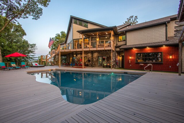 3910 Brick Church Pike, Nashville, TN 37207 - swimming pool with a deck, stairway, and a patio