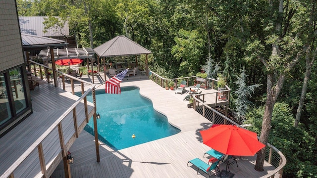 3910 Brick Church Pike, Nashville, TN 37207 - view of pool featuring a deck and a gazebo