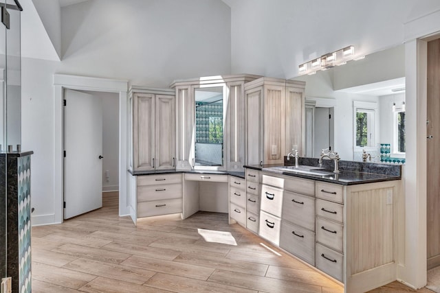 3910 Brick Church Pike, Nashville, TN 37207 - full bath featuring a towering ceiling, wood finished floors, and vanity