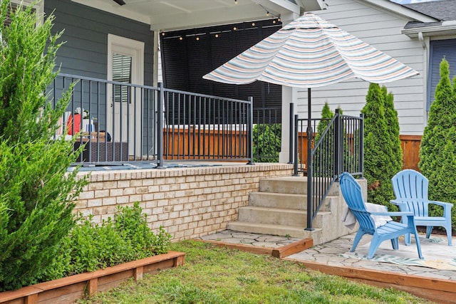 deck featuring fence