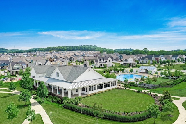 bird's eye view with a residential view