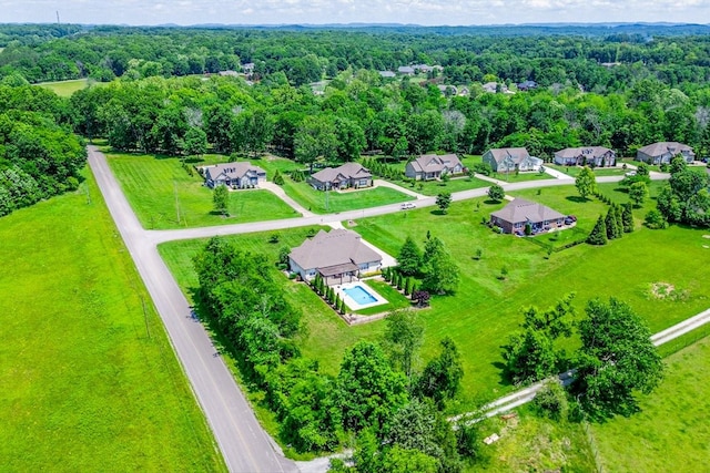 aerial view of a heavily wooded area