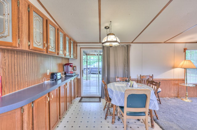 1687 Columbia Rock Rd, Columbia, TN 38401 - dining room featuring wooden walls, a wainscoted wall, and light flooring