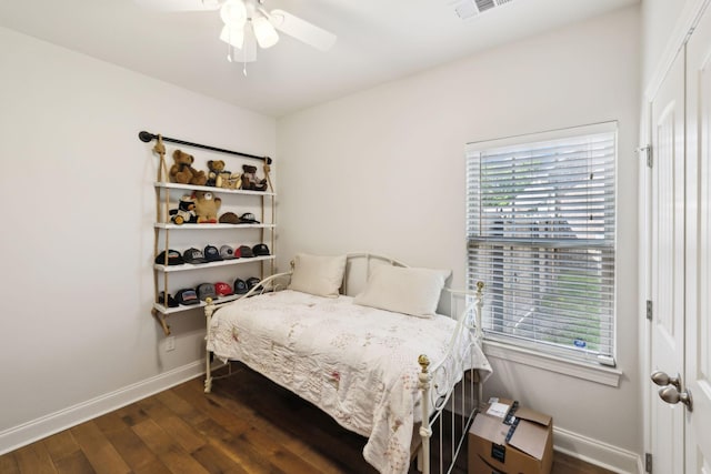 589 Smoky Mountains Dr, Gallatin, TN 37066 - bedroom with baseboards, dark wood-type flooring, and a ceiling fan