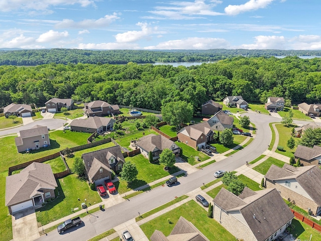 589 Smoky Mountains Dr, Gallatin, TN 37066 - aerial perspective of suburban area featuring a heavily wooded area and a large body of water