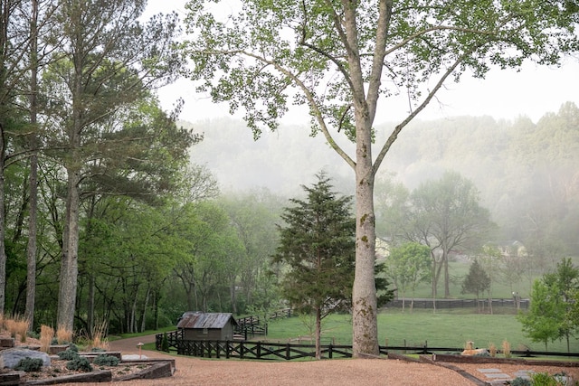 5564 Wilkins Branch Rd, Franklin, TN 37064 - view of property's community featuring a storage shed, an outbuilding, and a forest view