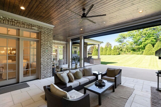 1461 Witherspoon Dr, Brentwood, TN 37027 - view of patio / terrace with a ceiling fan and an outdoor hangout area