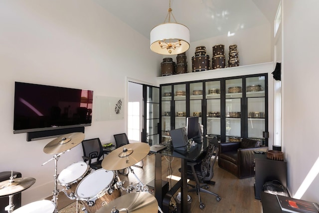 1461 Witherspoon Dr, Brentwood, TN 37027 - office space featuring wood finished floors and a towering ceiling