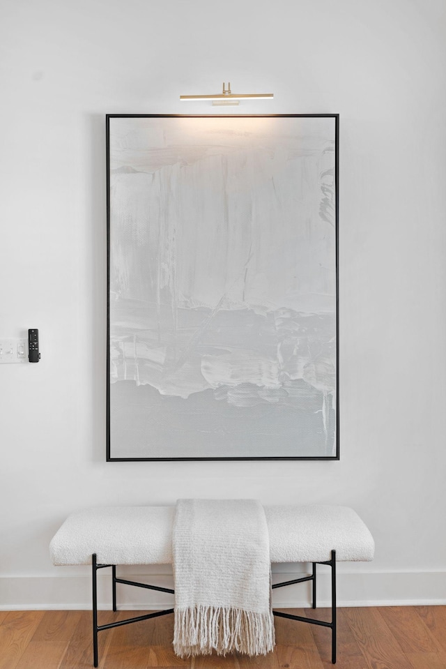detailed view of baseboards and wood finished floors