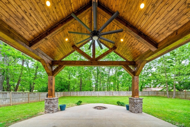 3031 Trice Pl, Lebanon, TN 37087 - view of patio / terrace with a ceiling fan and a gazebo