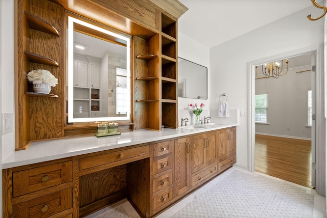 3031 Trice Pl, Lebanon, TN 37087 - full bath featuring a chandelier, vanity, and baseboards