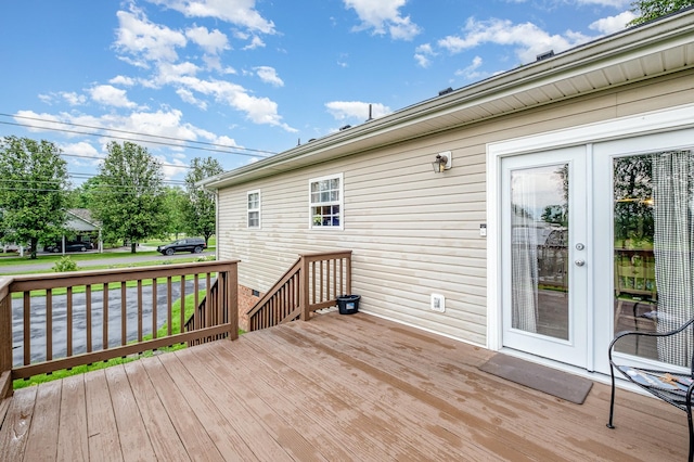 deck featuring french doors