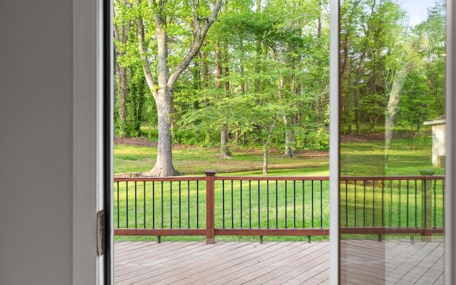 deck with a yard
