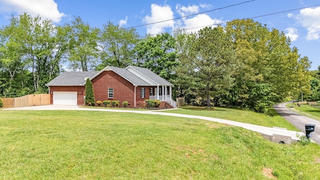1165 Short Springs Rd, Tullahoma, TN 37388 - ranch-style house featuring an attached garage, brick siding, driveway, and a porch