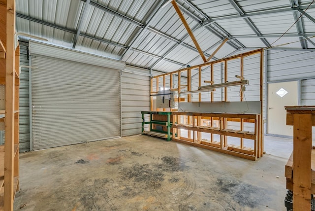 garage featuring metal wall