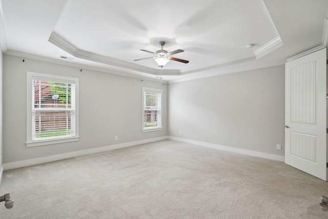 1000 Swanson Ln, Franklin, TN 37064 - spare room with a tray ceiling, ornamental molding, plenty of natural light, and carpet floors