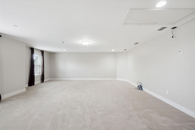 1000 Swanson Ln, Franklin, TN 37064 - unfurnished room featuring light carpet, attic access, baseboards, and recessed lighting
