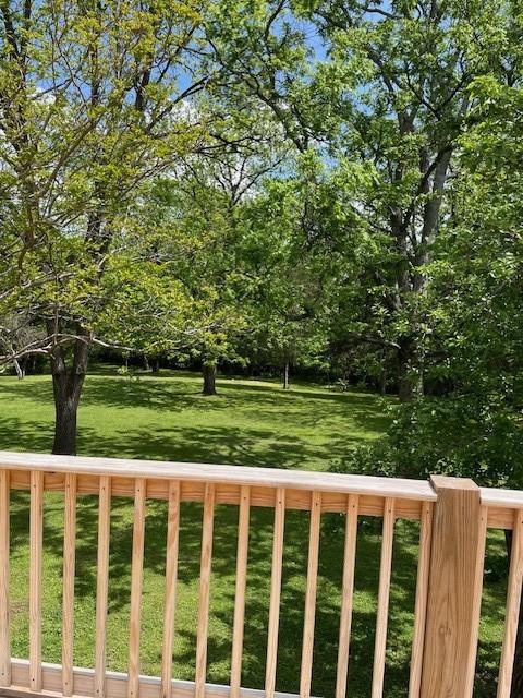 view of wooden balcony featuring a deck