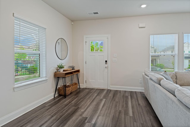 654 Taylor Bend Rd, Columbia, TN 38401 - foyer entrance with dark wood-type flooring, baseboards, and recessed lighting