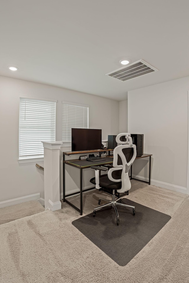 654 Taylor Bend Rd, Columbia, TN 38401 - home office with carpet floors, recessed lighting, and baseboards