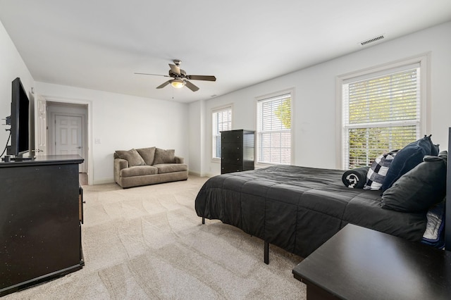 5417 Cavendish Dr, Murfreesboro, TN 37128 - bedroom with light carpet, baseboards, and a ceiling fan
