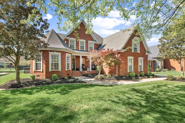 5417 Cavendish Dr, Murfreesboro, TN 37128 - view of front of house with brick siding, covered porch, and a front yard
