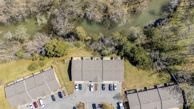 bird's eye view of a nearby body of water