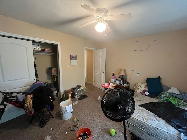 108 Butler Speedway, Bruceton, TN 38317 - carpeted bedroom featuring a ceiling fan and a closet