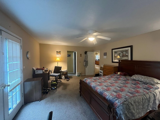 108 Butler Speedway, Bruceton, TN 38317 - carpeted bedroom featuring ceiling fan and a desk