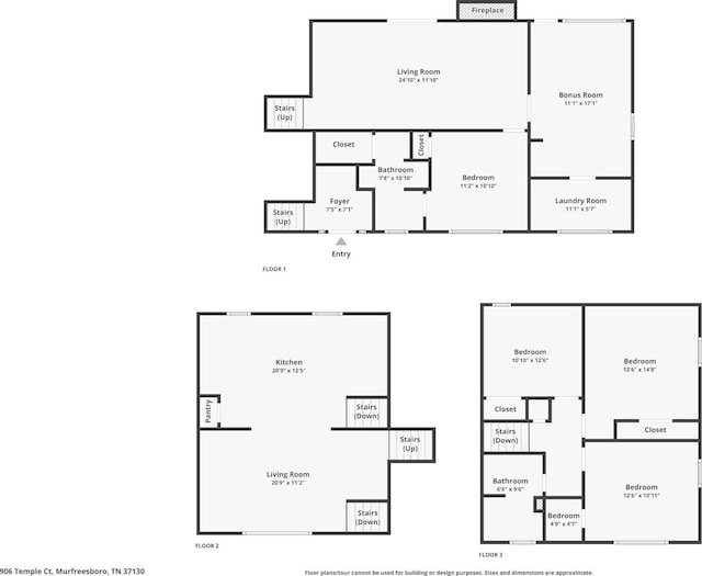 906 Temple Ct, Murfreesboro, TN 37130 - property floor plan