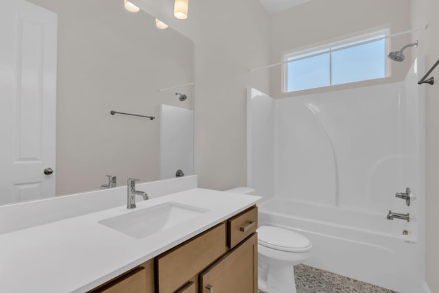 513 Perrin Aly, Antioch, TN 37013 - bathroom featuring bathtub / shower combination, toilet, vanity, and tile patterned flooring